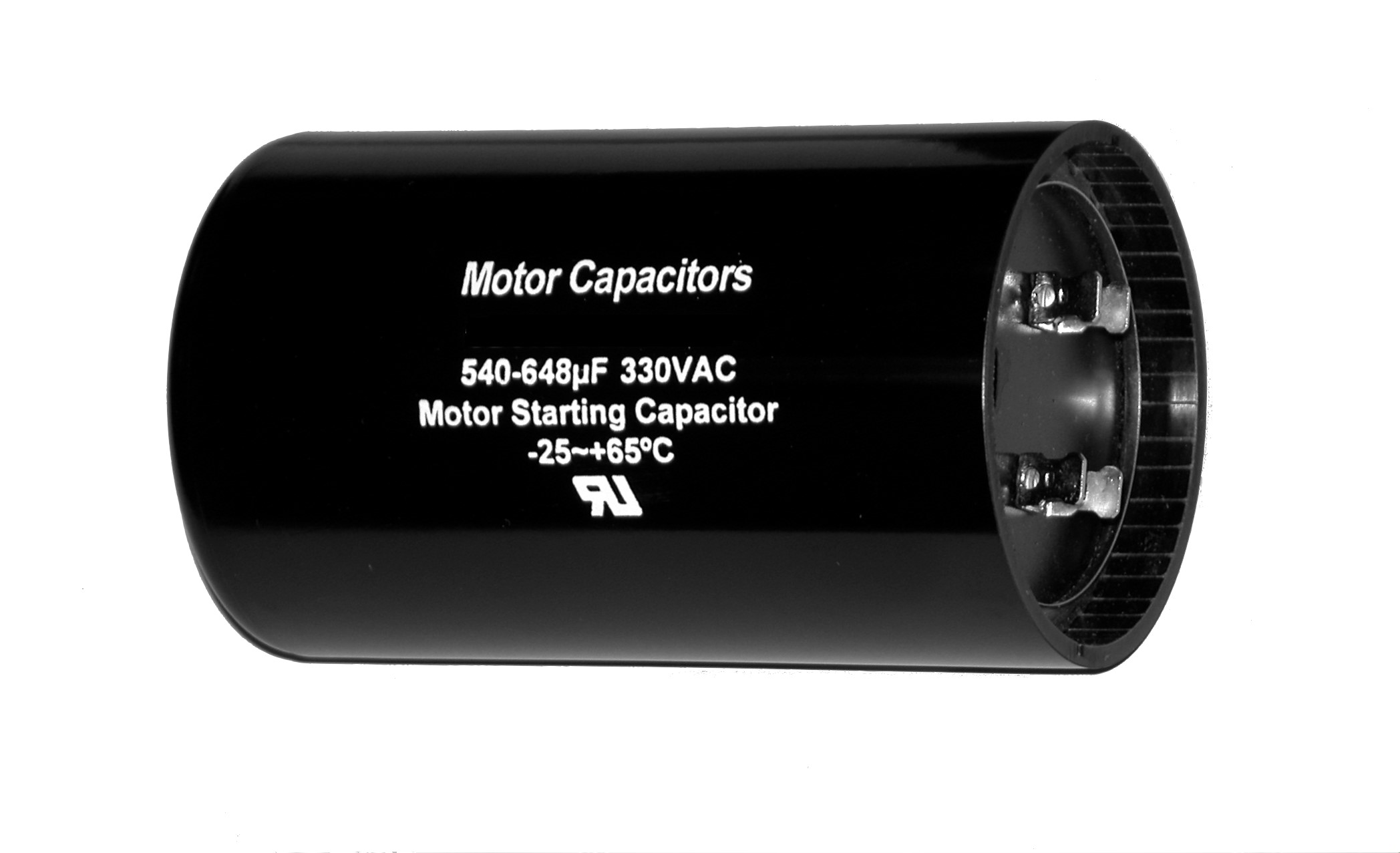 Figure 10 — An intermittent-duty motor START capacitor, built as a nonpolar aluminium electrolytic in a plastic case. It provides the high capacitance needed for starting torque, then a centrifugal…