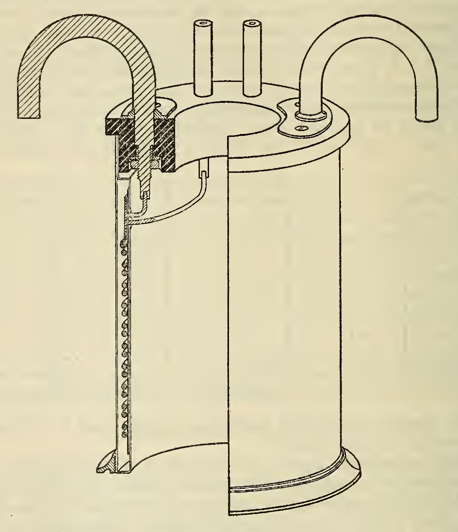 Figure 6 — A one-ohm standard resistor of the sealed, oil-immersed type (an NBS/NIST unit): a four-terminal Manganin element sealed in a container and used as a reference against which working resi…