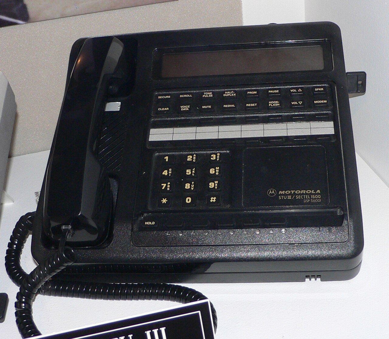 Figure 4 — An STU-III secure telephone unit at the National Cryptologic Museum. Secure voice terminals sit at the intersection of the physical, cryptographic, and emanation-security domains a SCIF …